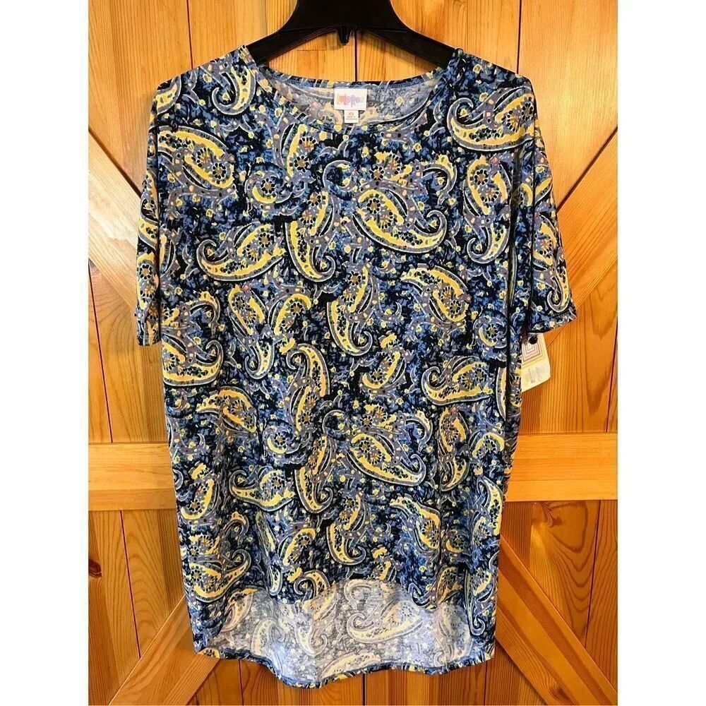 LuLaRoe Irma Tunic Shirt Size XS Multi Color Short Sleeves nwt (3507)